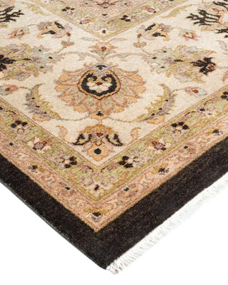 Traditional Mogul Green Wool Area Rug 9' 1" x 12' 2" - Solo Rugs