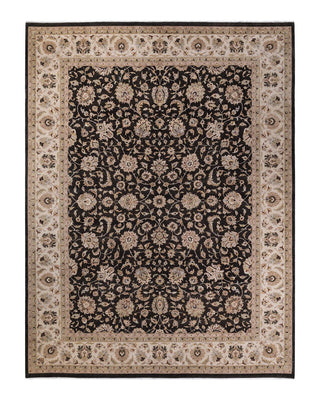 Traditional Mogul Green Wool Area Rug 9' 1" x 12' 2" - Solo Rugs