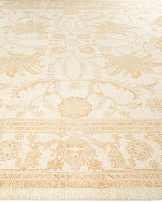 Contemporary Eclectic Ivory Wool Area Rug 11' 10" x 17' 8" - Solo Rugs