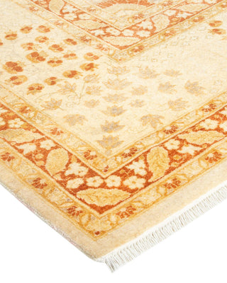 Traditional Mogul Ivory Wool Area Rug 6' 3" x 9' 3" - Solo Rugs