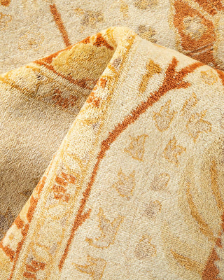 Traditional Mogul Ivory Wool Area Rug 6' 3" x 9' 3" - Solo Rugs
