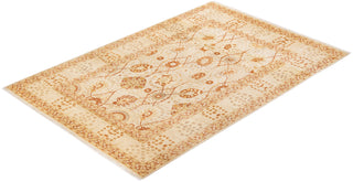 Traditional Mogul Ivory Wool Area Rug 6' 3" x 9' 3" - Solo Rugs
