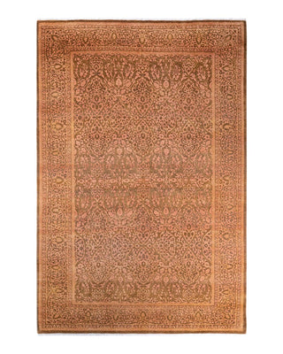 Traditional Mogul Yellow Wool Area Rug 6' 3" x 9' 3" - Solo Rugs