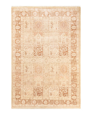 Traditional Mogul Ivory Wool Area Rug 6' 2" x 9' 1" - Solo Rugs