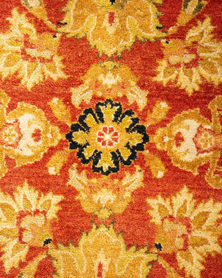 Traditional Mogul Orange Wool Area Rug 6' 1" x 9' 0" - Solo Rugs