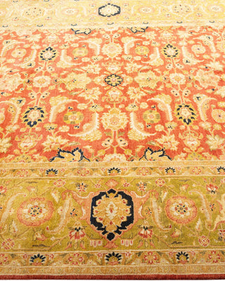 Traditional Mogul Orange Wool Area Rug 6' 1" x 9' 0" - Solo Rugs