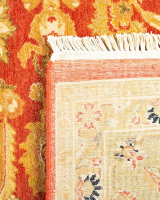 Traditional Mogul Orange Wool Area Rug 6' 1" x 9' 0" - Solo Rugs