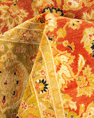 Traditional Mogul Orange Wool Area Rug 6' 1" x 9' 0" - Solo Rugs