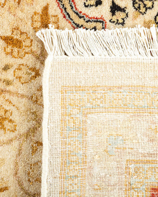 Traditional Mogul Ivory Wool Area Rug 6' 1" x 9' 3" - Solo Rugs