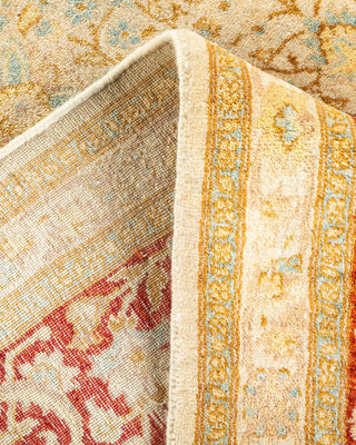 Traditional Mogul Ivory Wool Area Rug 6' 1" x 9' 3" - Solo Rugs