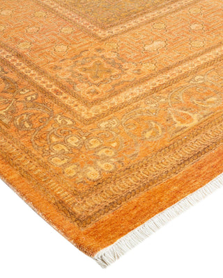 Traditional Mogul Pink Wool Area Rug 9' 4" x 12' 1" - Solo Rugs