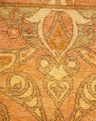 Traditional Mogul Pink Wool Area Rug 9' 4" x 12' 1" - Solo Rugs