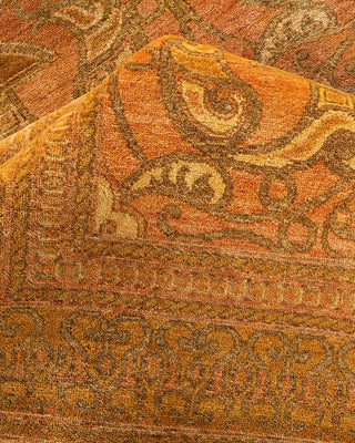 Traditional Mogul Pink Wool Area Rug 9' 4" x 12' 1" - Solo Rugs