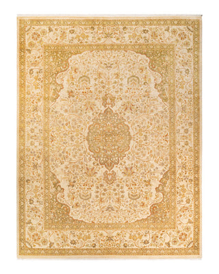 Traditional Mogul Ivory Wool Area Rug 9' 1" x 12' 0" - Solo Rugs