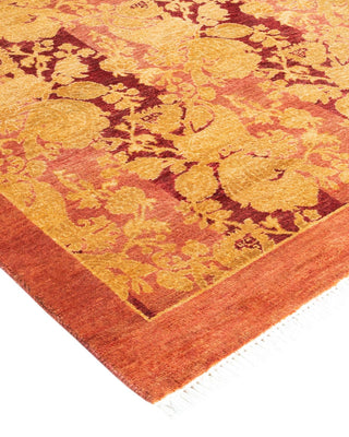 Traditional Mogul Pink Wool Area Rug 9' 2" x 11' 10" - Solo Rugs