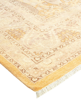Traditional Mogul Beige Wool Area Rug 8' 1" x 10' 1" - Solo Rugs
