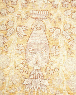 Traditional Mogul Beige Wool Area Rug 8' 1" x 10' 1" - Solo Rugs