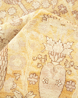 Traditional Mogul Beige Wool Area Rug 8' 1" x 10' 1" - Solo Rugs