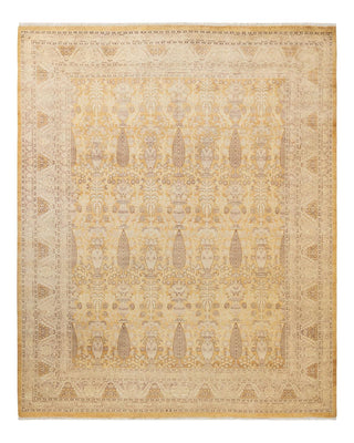Traditional Mogul Beige Wool Area Rug 8' 1" x 10' 1" - Solo Rugs
