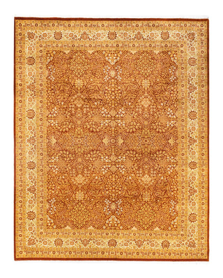 Traditional Mogul Orange Wool Area Rug 8' 3" x 10' 4" - Solo Rugs