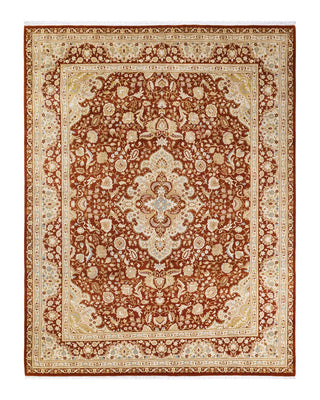 Traditional Mogul Orange Wool Area Rug 8' 0" x 10' 4" - Solo Rugs