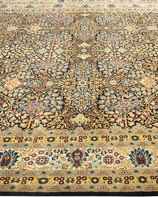 Traditional Mogul Black Wool Area Rug 8' 0" x 10' 2" - Solo Rugs