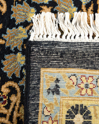 Traditional Mogul Black Wool Area Rug 8' 0" x 10' 2" - Solo Rugs