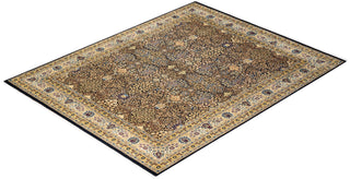 Traditional Mogul Black Wool Area Rug 8' 0" x 10' 2" - Solo Rugs