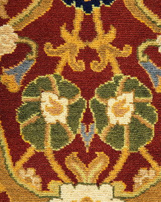 Traditional Mogul Red Wool Area Rug 8' 2" x 10' 2" - Solo Rugs