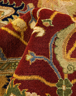 Traditional Mogul Red Wool Area Rug 8' 2" x 10' 2" - Solo Rugs