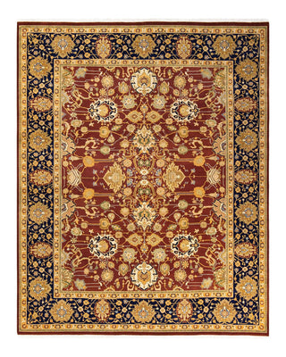 Traditional Mogul Red Wool Area Rug 8' 2" x 10' 2" - Solo Rugs