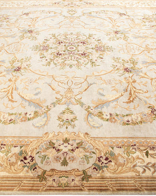 Traditional Mogul Ivory Wool Area Rug 8' 2" x 10' 6" - Solo Rugs