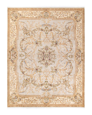 Traditional Mogul Ivory Wool Area Rug 8' 2" x 10' 6" - Solo Rugs