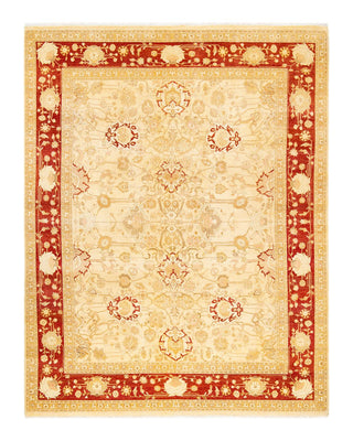 Traditional Mogul Ivory Wool Area Rug 8' 0" x 10' 3" - Solo Rugs