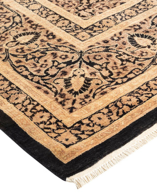 Traditional Mogul Black Wool Area Rug 8' 3" x 10' 4" - Solo Rugs