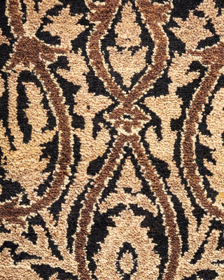 Traditional Mogul Black Wool Area Rug 8' 3" x 10' 4" - Solo Rugs