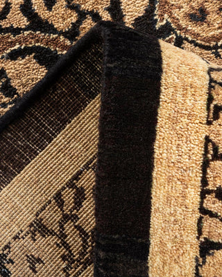 Traditional Mogul Black Wool Area Rug 8' 3" x 10' 4" - Solo Rugs