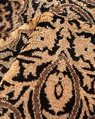 Traditional Mogul Black Wool Area Rug 8' 3" x 10' 4" - Solo Rugs