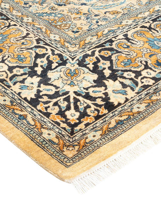 Traditional Mogul Yellow Wool Area Rug 8' 4" x 10' 10" - Solo Rugs