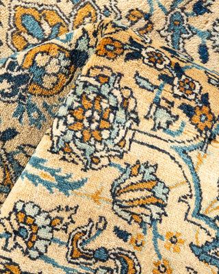 Traditional Mogul Yellow Wool Area Rug 8' 4" x 10' 10" - Solo Rugs