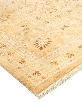 Traditional Mogul Yellow Wool Area Rug 7' 10" x 10' 2" - Solo Rugs