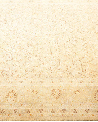 Traditional Mogul Yellow Wool Area Rug 7' 10" x 10' 2" - Solo Rugs