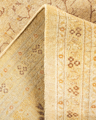 Traditional Mogul Yellow Wool Area Rug 7' 10" x 10' 2" - Solo Rugs