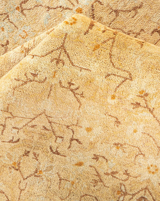 Traditional Mogul Yellow Wool Area Rug 7' 10" x 10' 2" - Solo Rugs