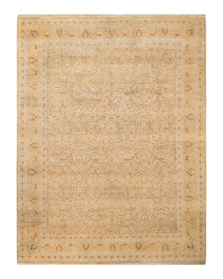 Traditional Mogul Yellow Wool Area Rug 7' 10" x 10' 2" - Solo Rugs