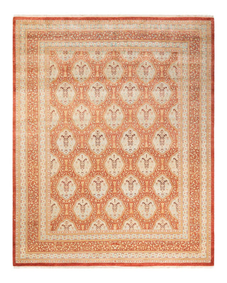 Traditional Mogul Orange Wool Area Rug 8' 5" x 10' 4" - Solo Rugs