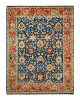 Traditional Mogul Blue Wool Area Rug 8' 2" x 10' 8" - Solo Rugs