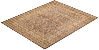 Traditional Mogul Brown Wool Area Rug 8' 6" x 10' 4" - Solo Rugs