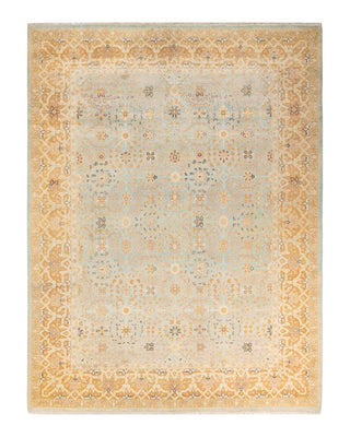 Traditional Mogul Light Blue Wool Area Rug 8' 4" x 10' 1" - Solo Rugs