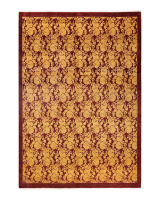 Traditional Mogul Red Wool Area Rug 6' 2" x 8' 9" - Solo Rugs